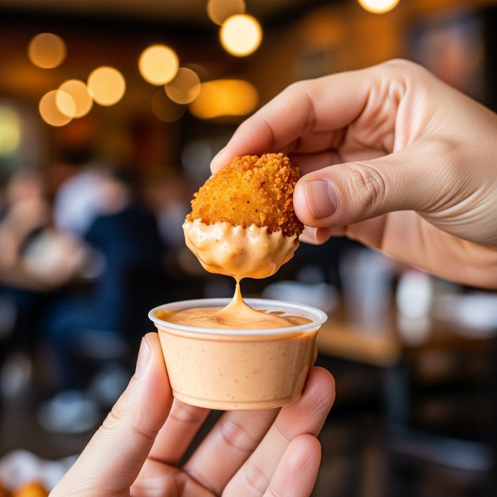 Daves Bites dipped in creamy hands